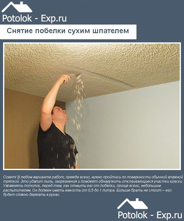 Как удалить побелку с потолка: 5 способов - stroyday.ru