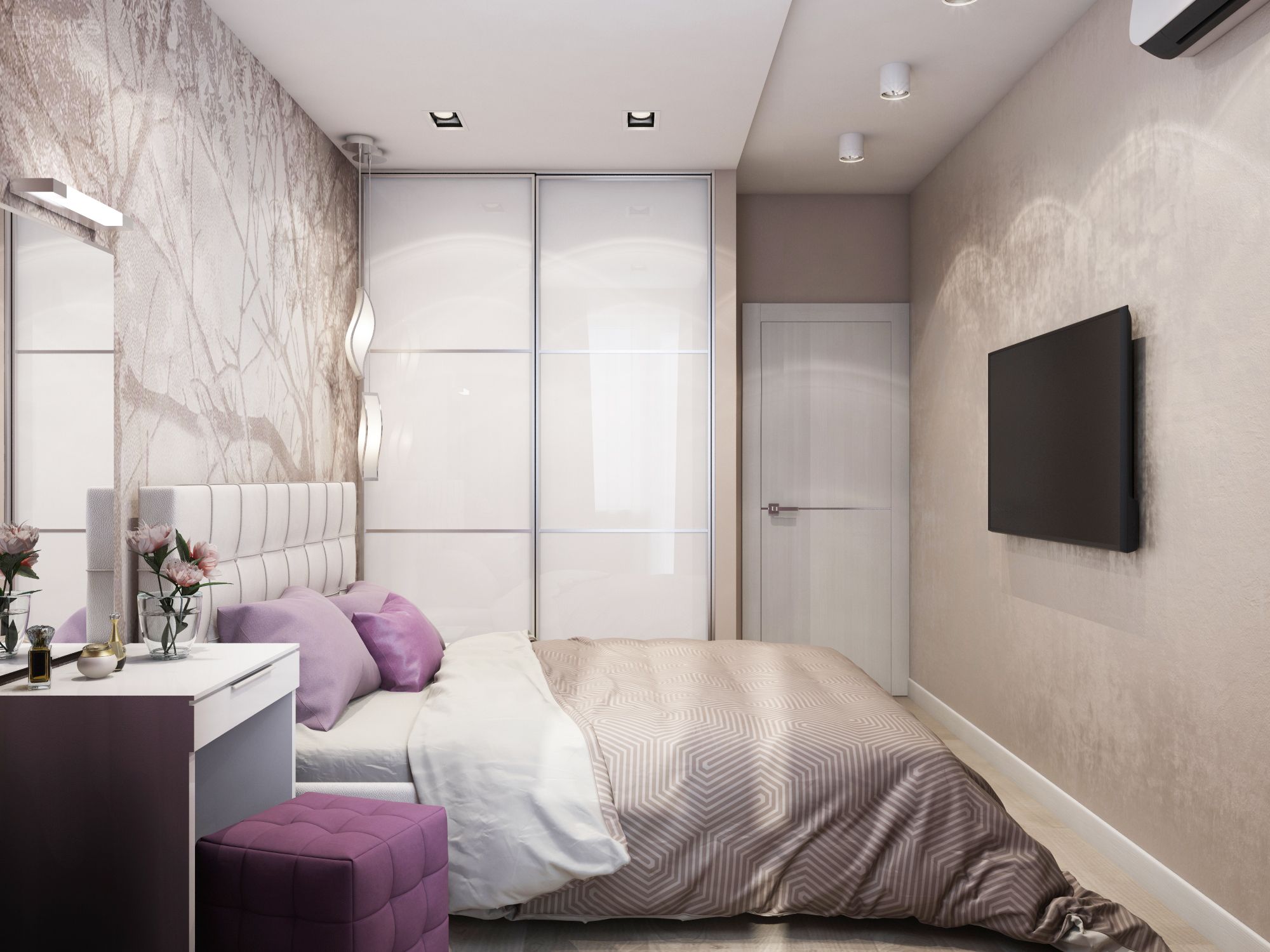 Стильная спальня на 12 кв.метрах - 80 фото для вдохновения