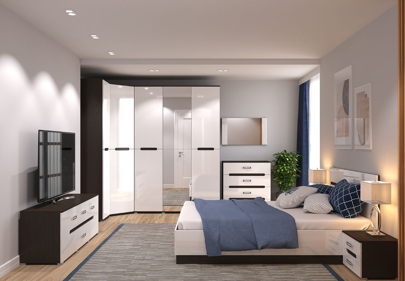 Белый шкаф в классических и современных интерьерах спальни — стильный дизайн