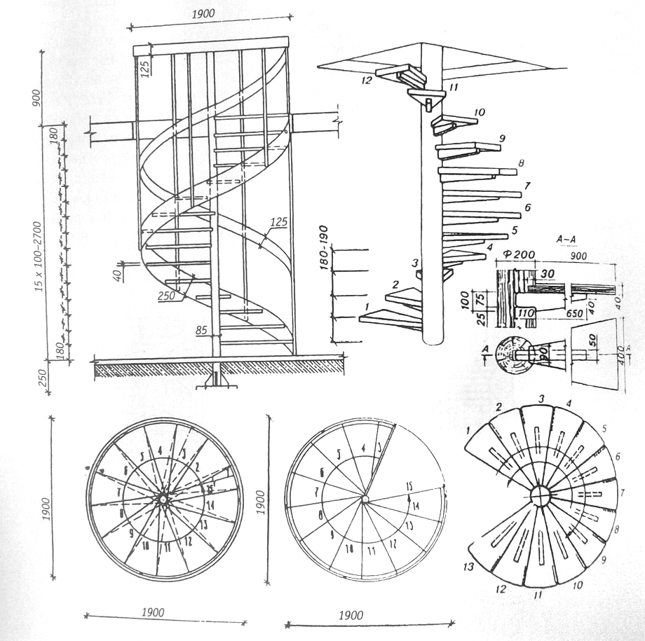 Винтовая лестница чертеж. Винтовая лестница высота 3500 диаметр 1500. Винтовая лестница диаметр 1200 мм чертежи. Чертёж винтовой лестницы высота ступени. Винтовая лестница сбоку чертеж.