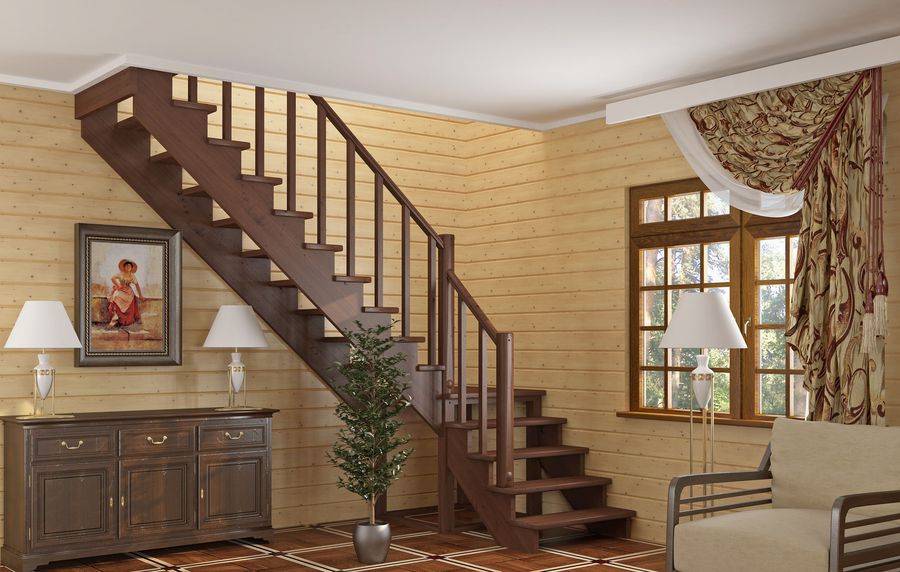 Готовые лестницы: на второй этаж, деревянные для дома, производитель profi hobby, входная серийная заготовка