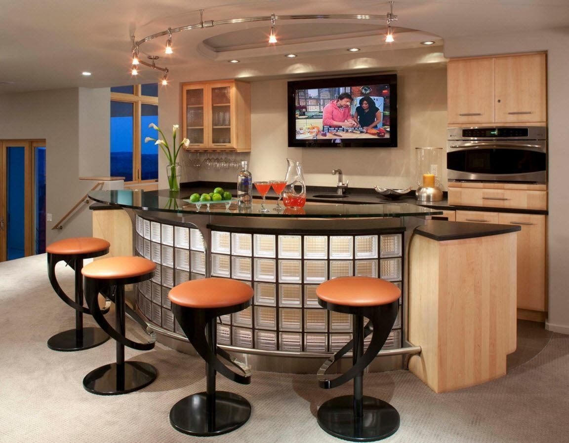 Дизайн кухни-гостиной с барной стойкой