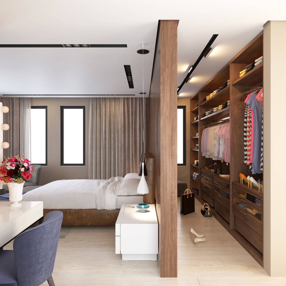 Дизайн спальни-гостиной - 90 фото интерьеров, спальня и гостиная в одной комнате