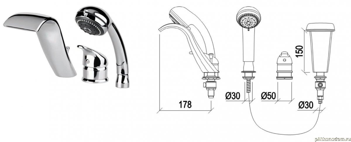 Врезной смеситель для акриловой ванны (24 фото): варианты для джакузи из 3-х предметов, однопозиционный кран на одно отверстие