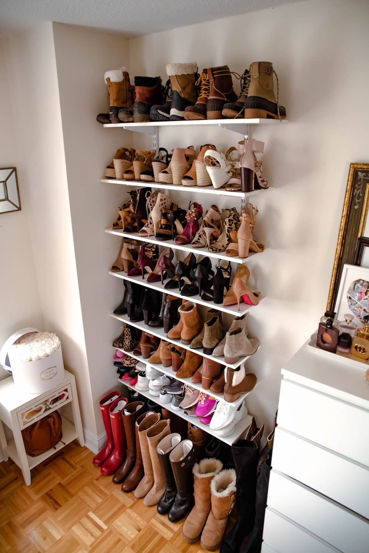 организация хранения обуви в шкафу своими руками