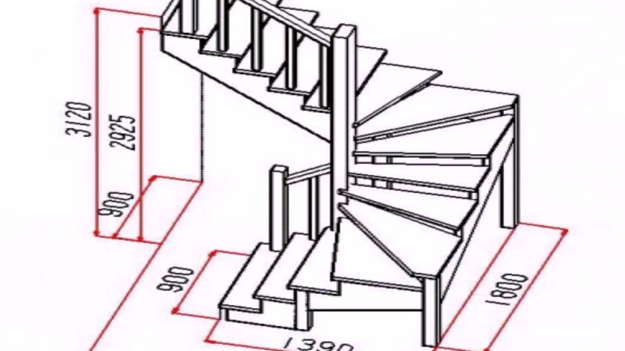 Угловая лестница своими руками из дерева чертежи