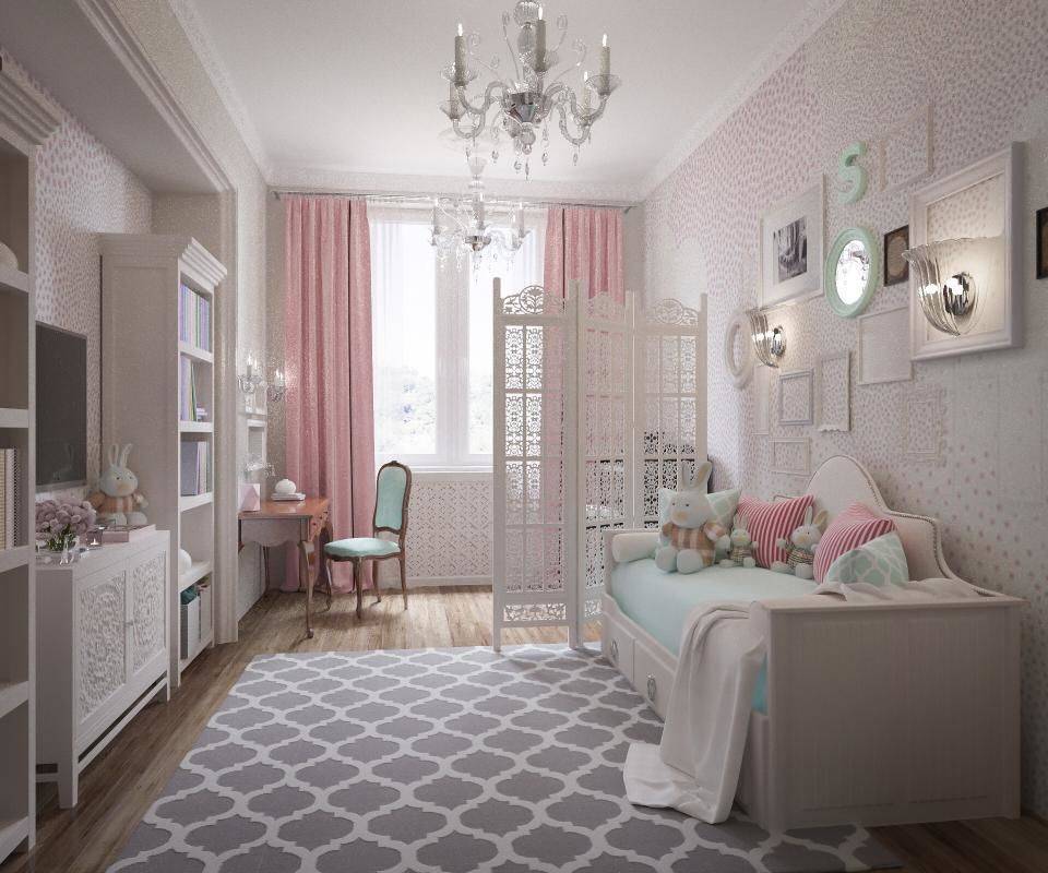 Детская комната в стиле прованс для девочек: дизайн интерьера, выбор мебели и декора