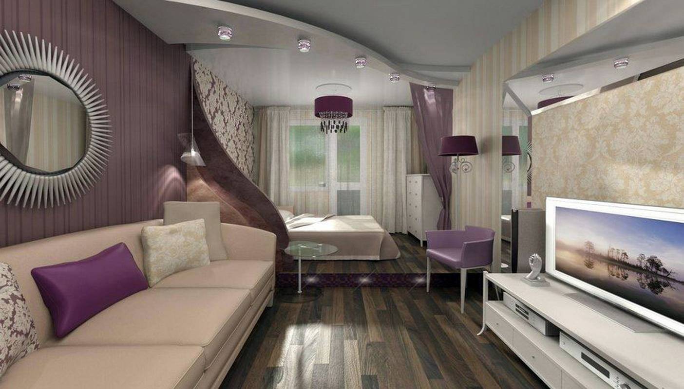 Гостиная и спальня в одной комнате: способы зонирования, варианты дизайна интерьера
