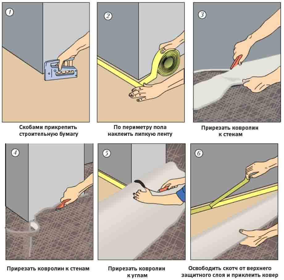 Как стелить ковролин – технология укладки