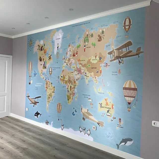 Фотообои с картой мира на стену для детей (45 фото): детские обои в дизайне интерьера комнаты